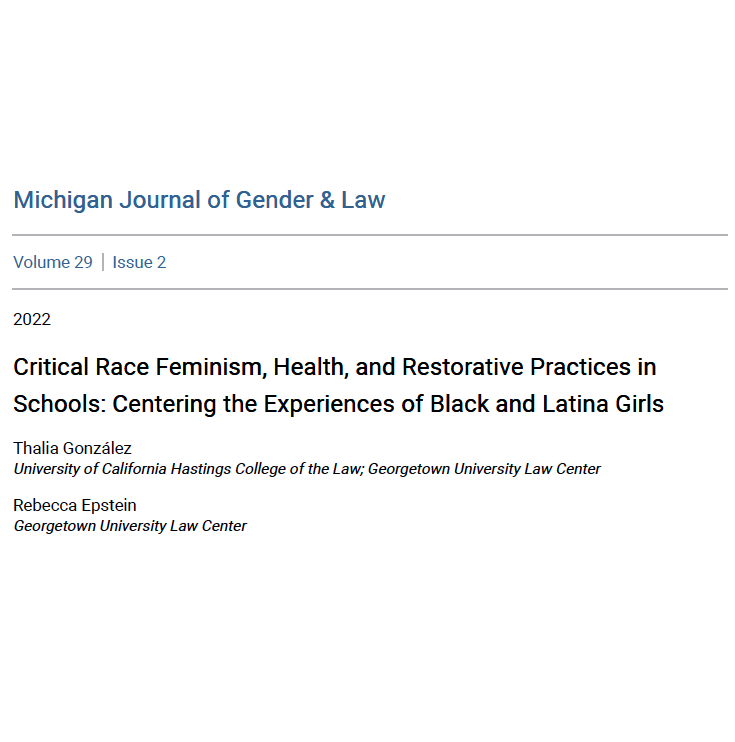 Critical Race Feminism, Health, and Restorative Practices in Schools_cover